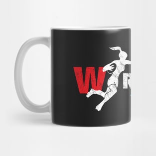 Womens Rugby - white text Mug